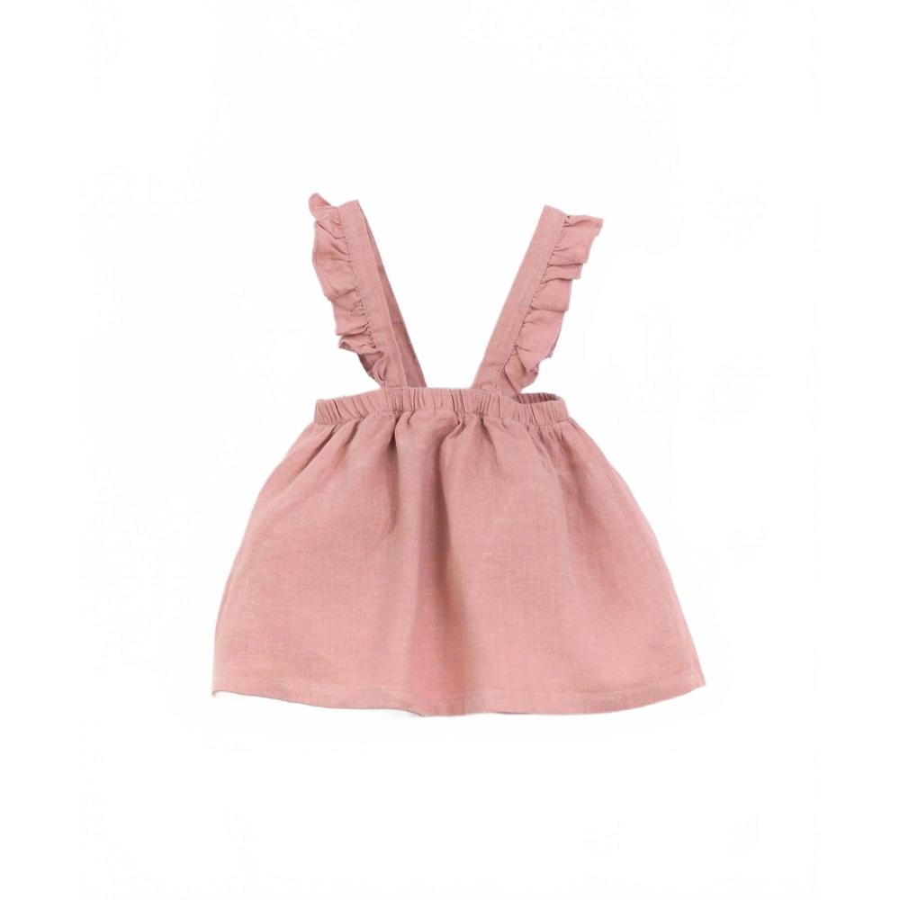 NEW PLAY UP kid's linen pinafore dress set in tavares